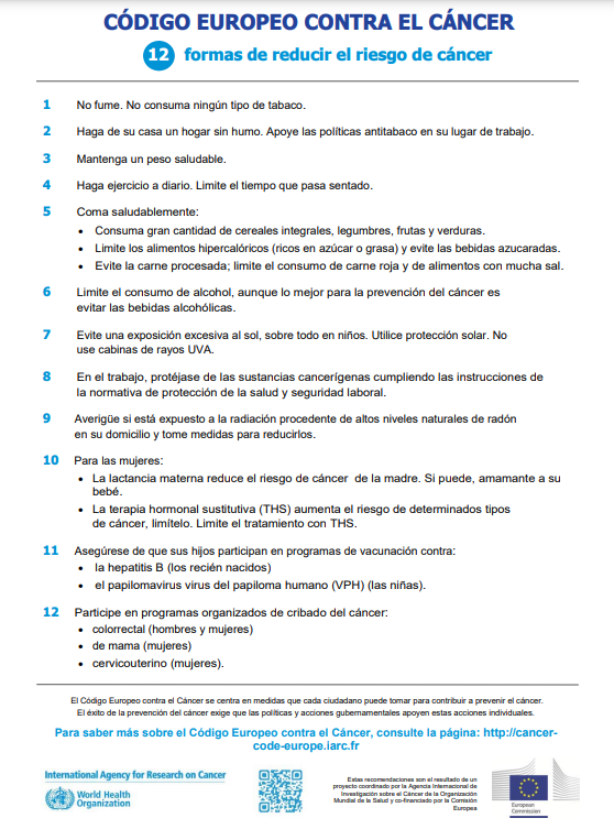 Codigo Europeo Contra el Cancer